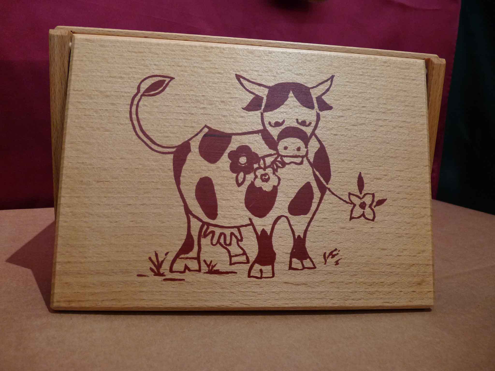 Boîte à tisane ou à thé sérègraphiée vache - vue 4